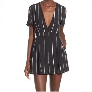 ASTR The Label black pinstripe romper size Small